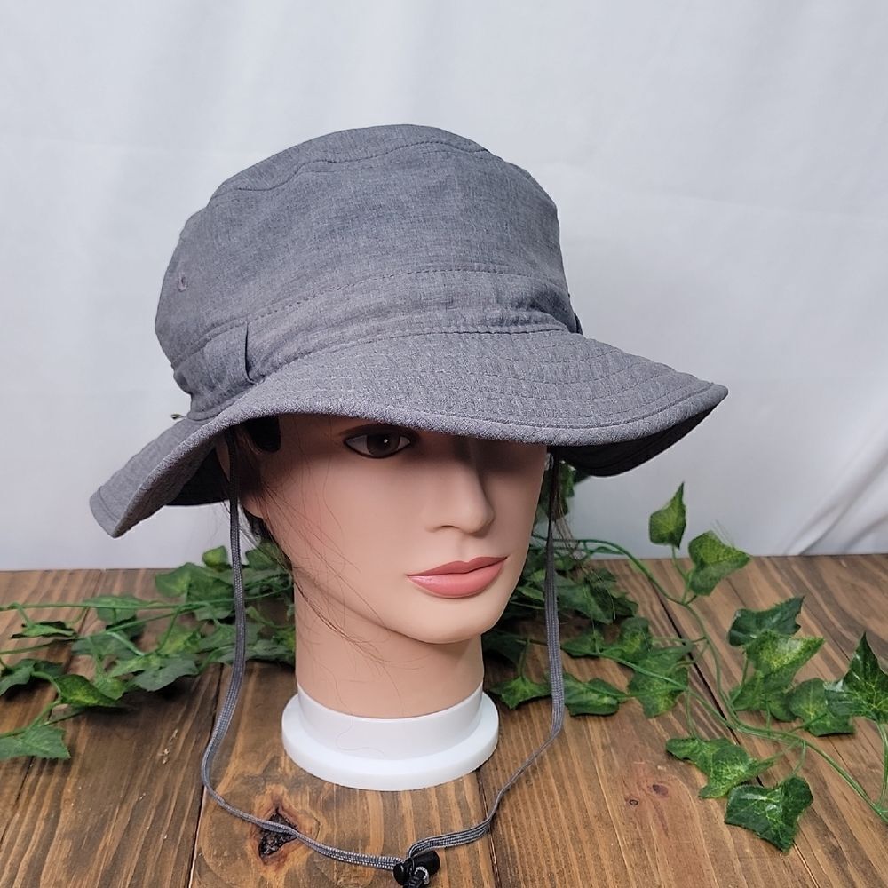 Solar Escape. Gray Wide Brim Sun Hat. Bucket Hat. OSFA. EUC